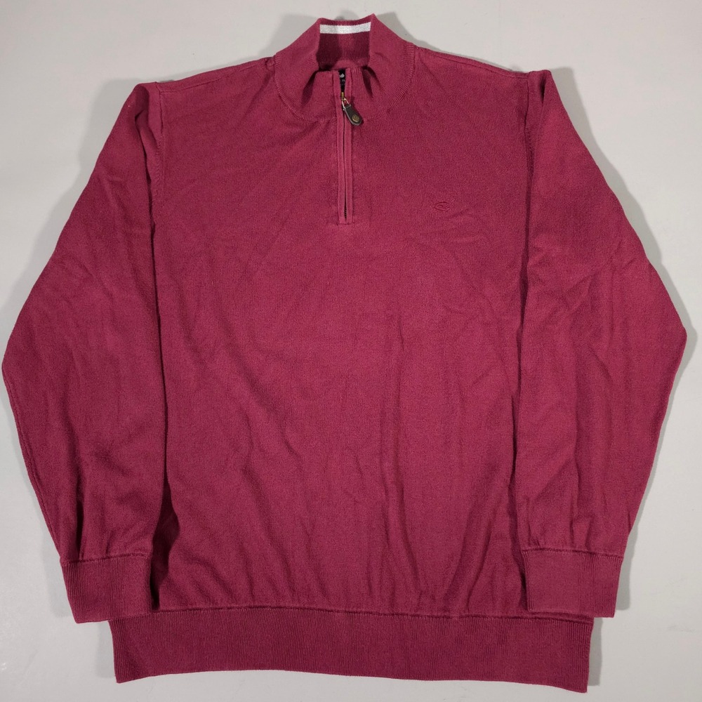 Southern‎ Tide Pullover Mens XL Burgundy Quarter Zip Cotton Blend Sweater